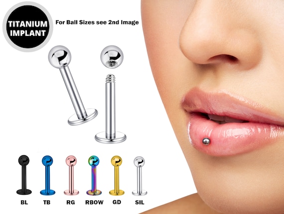 Titanium Ashley Piercing Lip Stud 18g 16g 14g Labret Stud Piercing