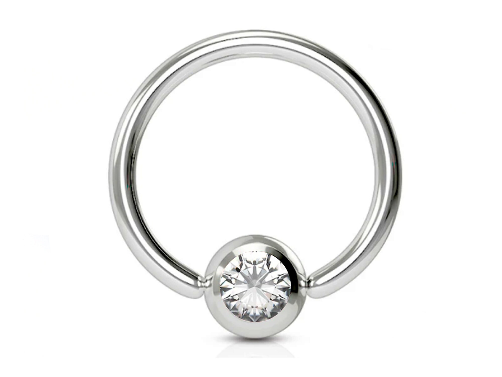 Titanium Captive Bead Hoop Nipple Piercing Jewelry With Gem Etsy