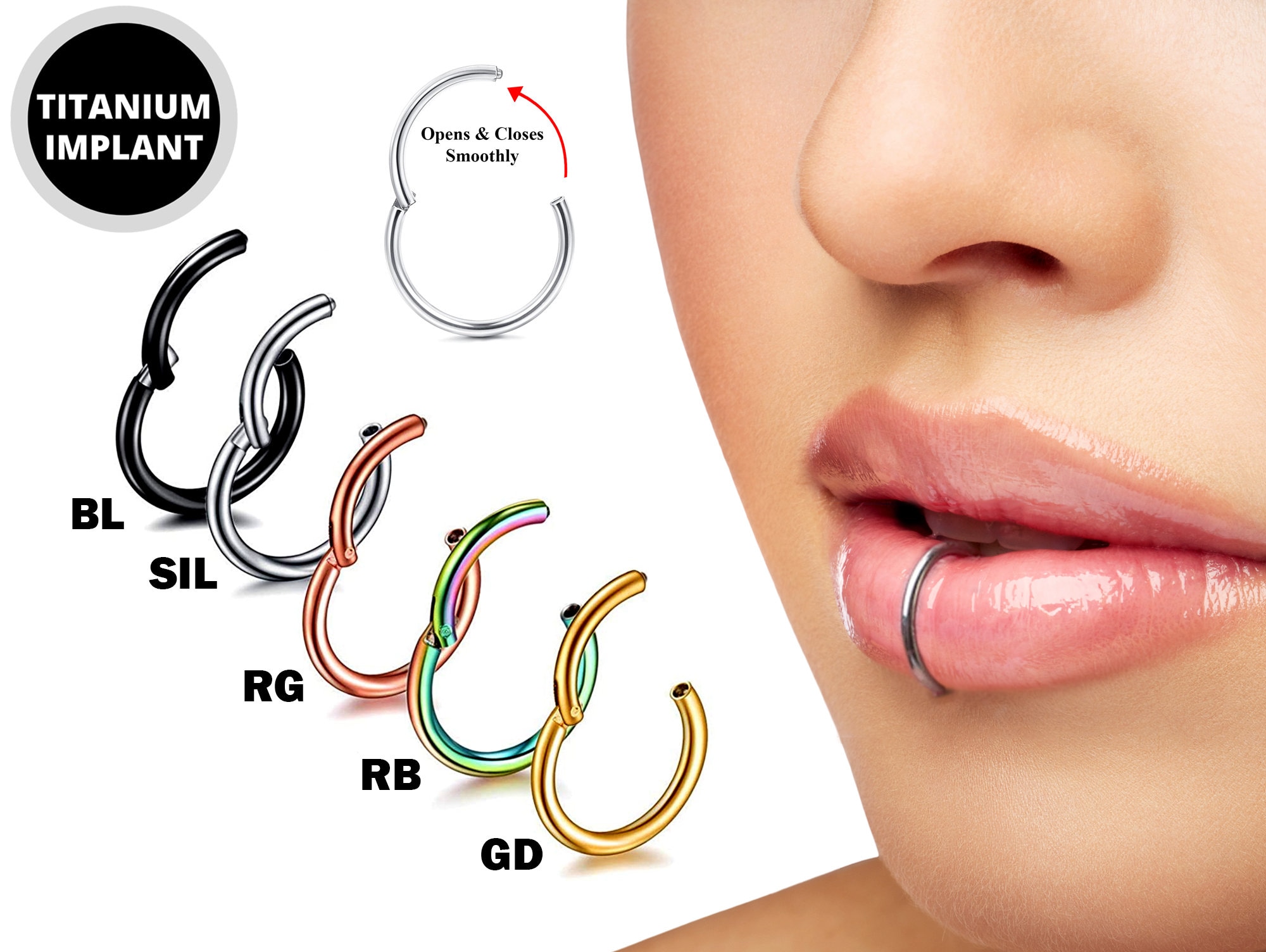 16G Crossbones Skull Titanium Piercing Lip Ring – GTHIC