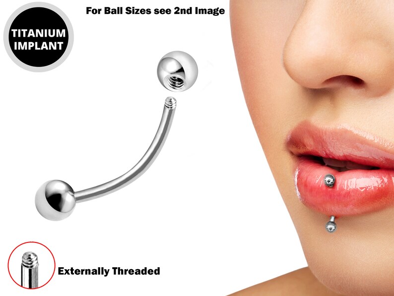 Titanium Vertical Labret Stud Lip Piercings External / Etsy