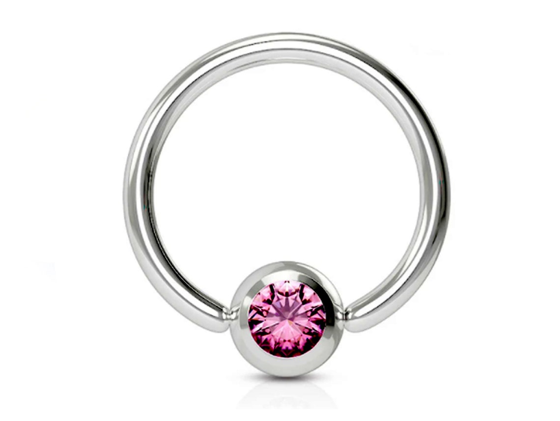 Titanium Captive Bead Hoop Nipple Piercing Jewelry With Gem Etsy