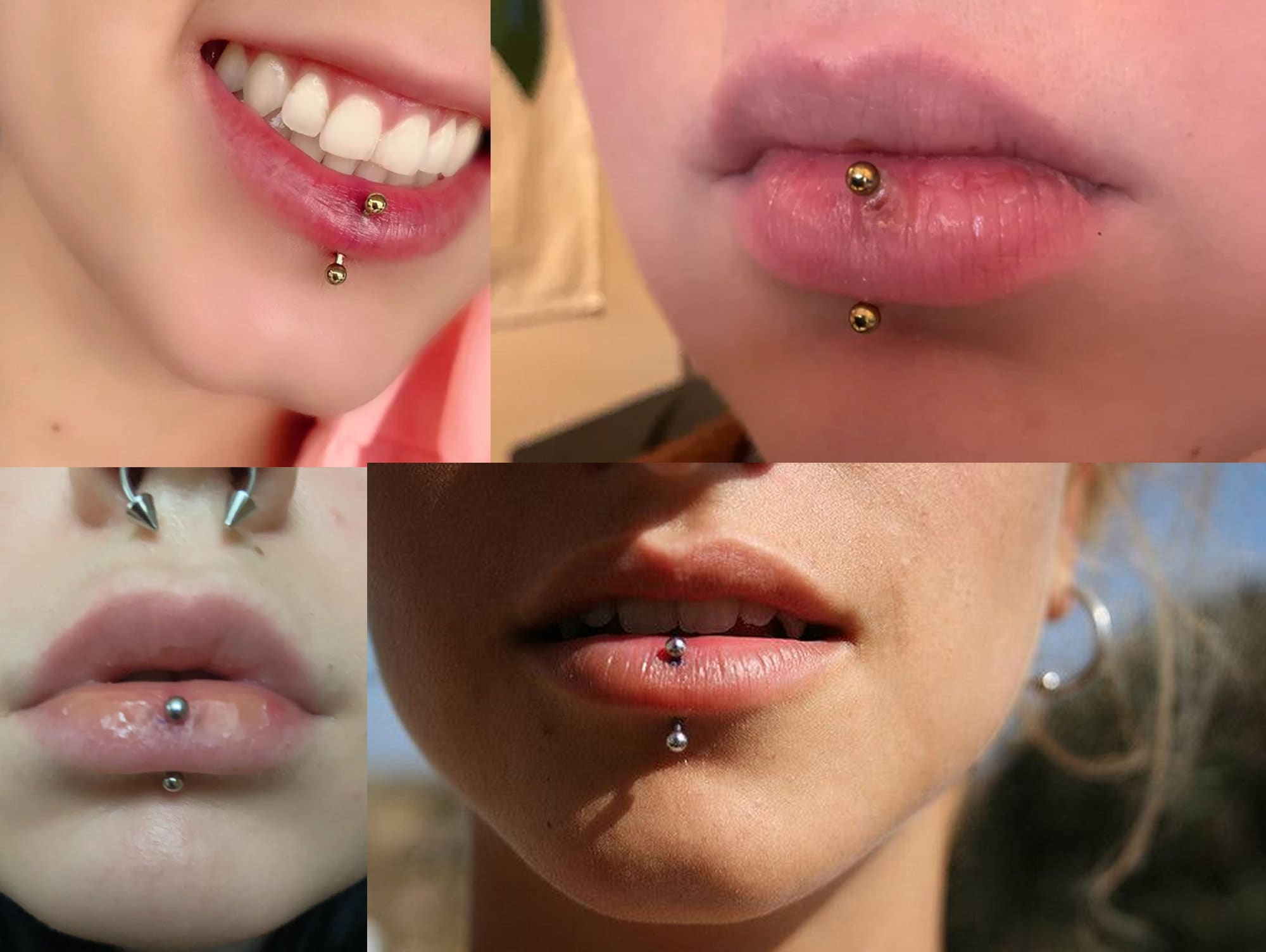 Piercing labio 2024 labret vertical