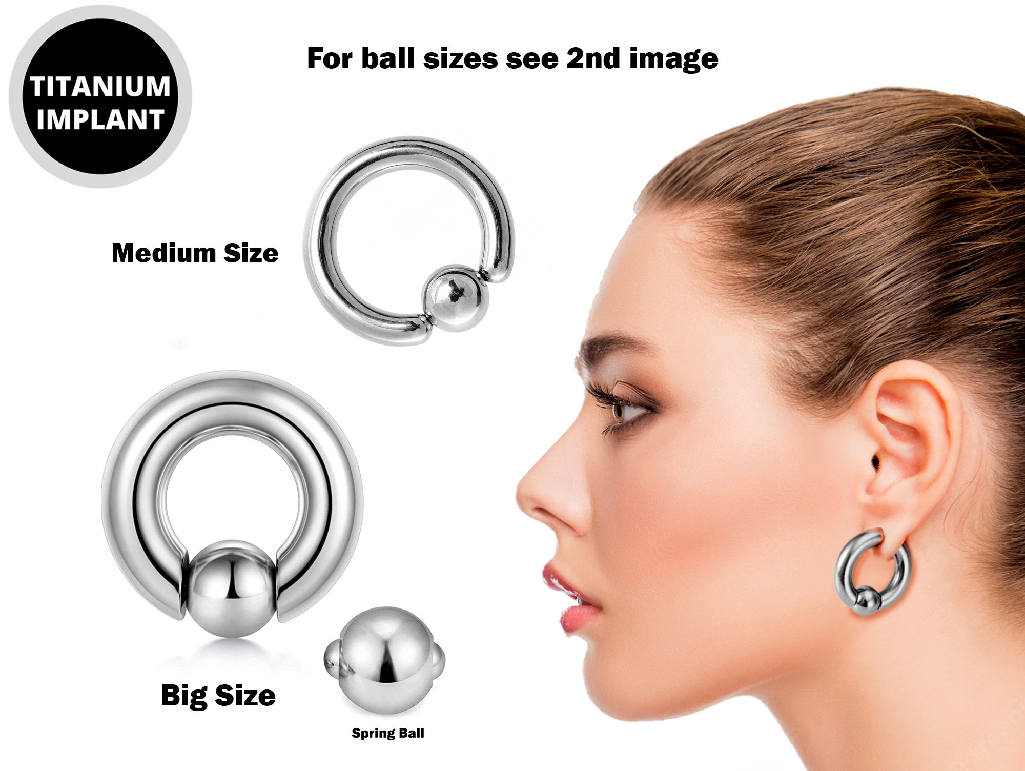 Hoop earring on sale with ball closure