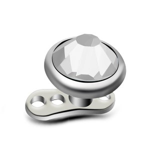 Piercing d'ancrage cutané interne, perçage d'os de collier avec cristal CZ gemme-bijoux de peau d'implant cutané en titane 14G image 9