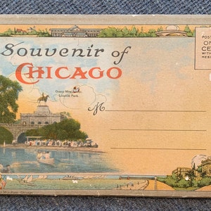Vintage 1915 Max Rigot Chicago Souvenir Postkarten-Booklet
