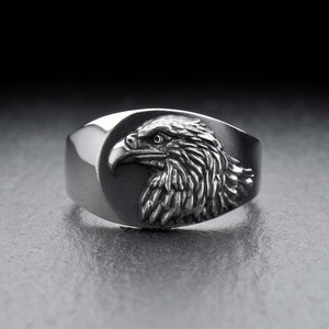 Sterling Silver Ring Eagle, Eagle Lovers Gift, Animal Jewelry, Handmade Silver Ring, Eagle Signet Ring, Bird Ring, Eagle Jewelry