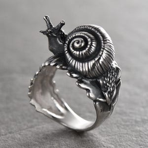 Sterlingzilveren slakring – handgemaakte natuursieraden
