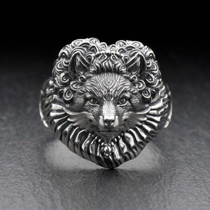 Sterling Silver Dream fox Ring, Fox Lovers Gift, Fox Ring, Animal Jewelry, Handmade Animal Ring, Animal Lovers Jewelry, Gift Idea