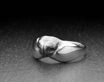 Sterling Silver Ring Ferret Nose, Silver Ring Ferret, Animal Jewelry, Animal Ring, Ferret Lovers Gift