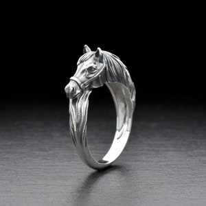 Sterling Silver Horse Ring, Animal Jewelry, Handmade Animal Ring, Horse Lover Gift, Silver Ring Equine, Gift for the Rider, Horse Jewelry