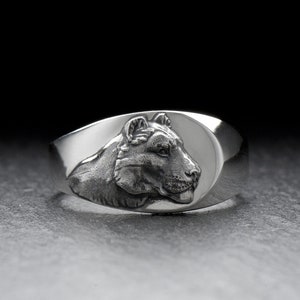 Sterling Silver Lioness Signet Ring, Lioness Ring, Lioness Lovers Gift, Handmade Animal Jewelry, Animal Lovers Ring, Wild Animal Jewelry