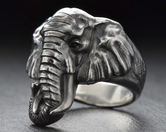 Sterling Silver Elephant Ring: Handmade Animal Jewelry