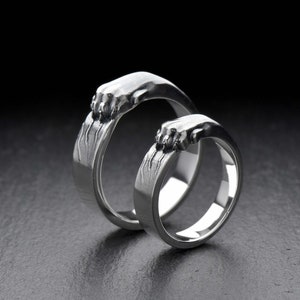 Sterling Silver Cat Paw Ring: Handmade Animal Jewelry