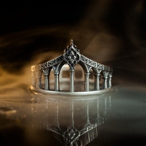 Sterling Silver Gothic Ring, Vintage Ring, Medieval Jewelry, Gift Idea, Goth Accessories, Gothic Jewelry, Handmade Wedding Ring, Unique Ring