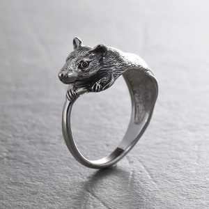 Sterling Silver Mouse Ring: Handmade Animal Jewelry