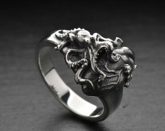 Sterling Silver Octopus Ring: Handmade Tentacle Jewelry, Sea Lover Gift
