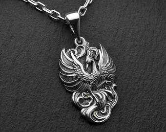 Vadmans Phoenix Collana in Argento Sterling Con Ciondolo di Rubino Phoenix Regali di Moda per le Donne
