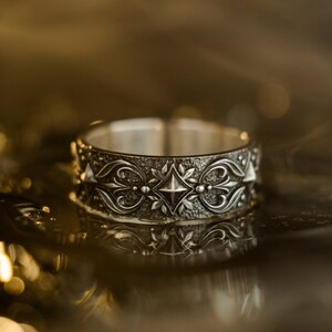 Sterling Silver Gothic Ring, Medieval Jewelry, Vintage Ring, Gift 