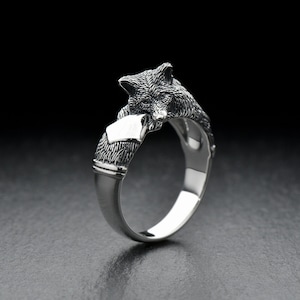 Sterling Silver Ring Fox, Animal Jewelry, Fox Lovers Gift, Animal Jewelry, Handmade Animal Ring, Animal Lovers Jewelry, Fox Ring