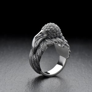 Sterling Silver Flamingo Ring, Handmade Flamingo Silver Ring, Bird Jewelry, Flamingo Lovers Gift, Animal Ring, Bird Ring