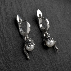 Sterling Silver Frog Earrings: Handmade Animal Jewelry