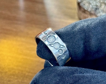 Sterling Silver Solar System Ring: Handmade Space Jewelry