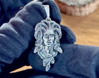 Collana Medusa in argento sterling: ciondolo Gorgone fatto a mano, gioielli dell'antica Grecia