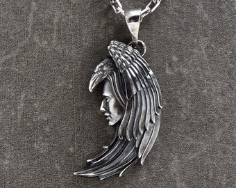 Collana Uomo E Donna Con Ciondolo Corvo E Albero Della Vita In Argento Sterling 925 - Gioiello Gotico Vichingo - ONEFINITY