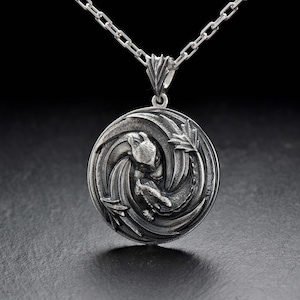 Oxidized Sterling Silver Dragon Pendant - Handmade Necklace