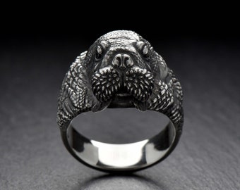 Sterling Silver Ring Walrus, Animal Jewelry, Animal Ring, Sea Creatures Jewelry, Walrus Lovers Gift, Arctic Animal Ring, Handmade Ring