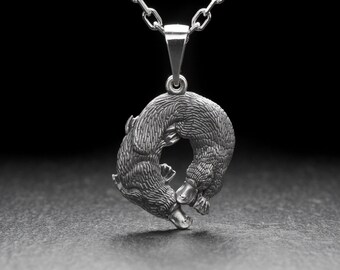 Sterling Silver Platypus Pendant: Handmade Animal Necklace