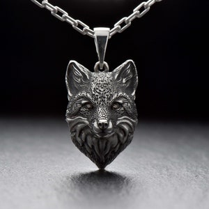 Sterling Silver Fox Pendant, Fox Necklace, Handmade Silver Jewelry, Animal Penadant, Fox Lovers Gift, Animal Lovers Necklace, Unique Jewelry