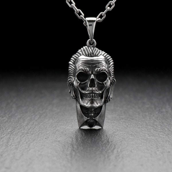 Sterling Silver Pendant Salvador Dali, Jewelry Great Artist,  Art Lovers Gift, Pendant Skull Dali, Handmade Jewelry, Skull Pendant