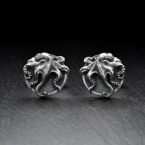 Sterling Silver Cufflinks Octopus, Animal Jewelry, Octopus Cufflinks, Octopus Lovers Gift, Mens Gift, Wedding Jewelry, Sea Creatures Jewelry