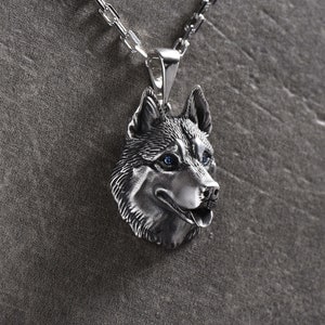 Sterling Silver Husky Pendant, Husky Lovers Gift, Dog Pendant, Handmade Husky Necklace, Dog Lovers Pendant, Dog Jewelry, Gift Idea