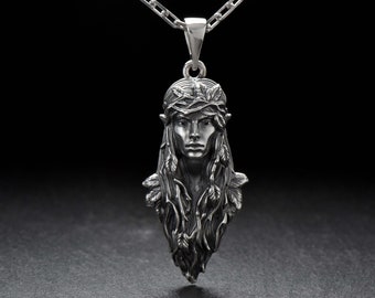 Sterling Silver Dryad Pendant, Necklace Dryad, Handmade Silver Jewelry, Fantasy Lovers Gift, Fantasy Jewelry, Mythology Lovers Pendant