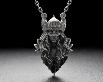 Sterling Silver Valkyrie Pendant: Norse Mythology Viking Jewelry