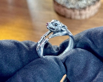 Sterling Silver Mini Pig Ring: Handmade Animal Lover Jewelry