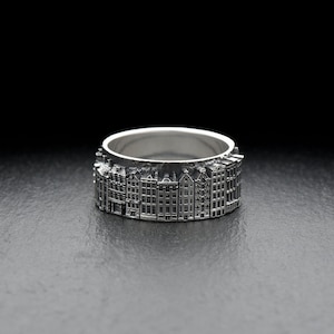 Sterling Silber Ring Amsterdam, Handgefertigte Grachten Ring, Einzigartige Architektur Schmuck