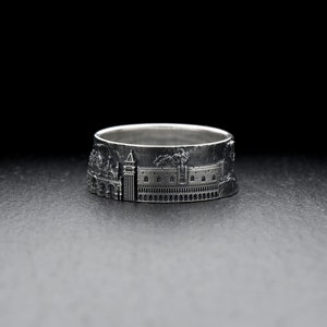 Sterling Silver Venice Cityscape ring, Italy City Ring, Traveler jewelry, Architecture Design, Venice Skyline Ring, Venice Lovers Gift