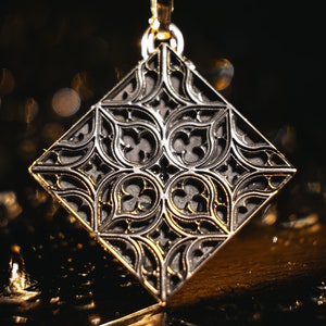 Sterling Silver Gothic Pendant, Medieval Souvenir, Handmade Vintage Jewelry, Gothic Necklace, Unique Accessory, Dark Elegance Jewelry