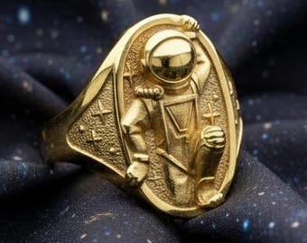 宇宙飛行士リング · 刻印入りカスタム宇宙飛行士リング · 大胆な