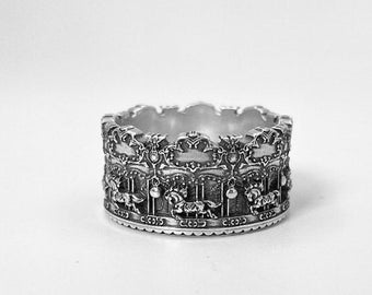 Sterling Silver Carousel Ring: Handmade Memory Jewelry