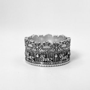 Sterling Silber Ring Karussell, Happy Days Schmuck, Handgemachter Silber Ring, Einzigartige Ring, Memory Ring, Symbol Ring, Karussell Liebhaber Geschenk