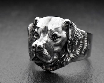 Sterling Silver Labrador Ring: Handmade Dog Lover Gift
