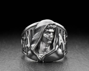 Sterling Silver David Ring: Michelangelo Sculpture, Handmade Jewelry