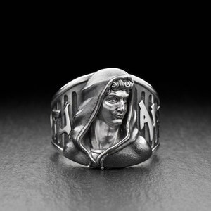 Sterling Silber David Ring: Michelangelo Skulptur, handgemachter Schmuck
