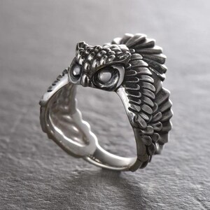 Sterling Silver Owl Ring: Forest Mage, Spirit Animal Jewelry