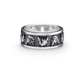 Sterling Silver Dragon Ring: Handmade Fantasy Jewelry