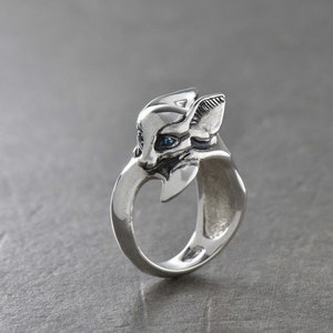 Sterling Silver fennec ring, Handmade silver ring, Silver jewelry, Animal Ring, Fennec Lover Gifts, Wild Animal Jewelry